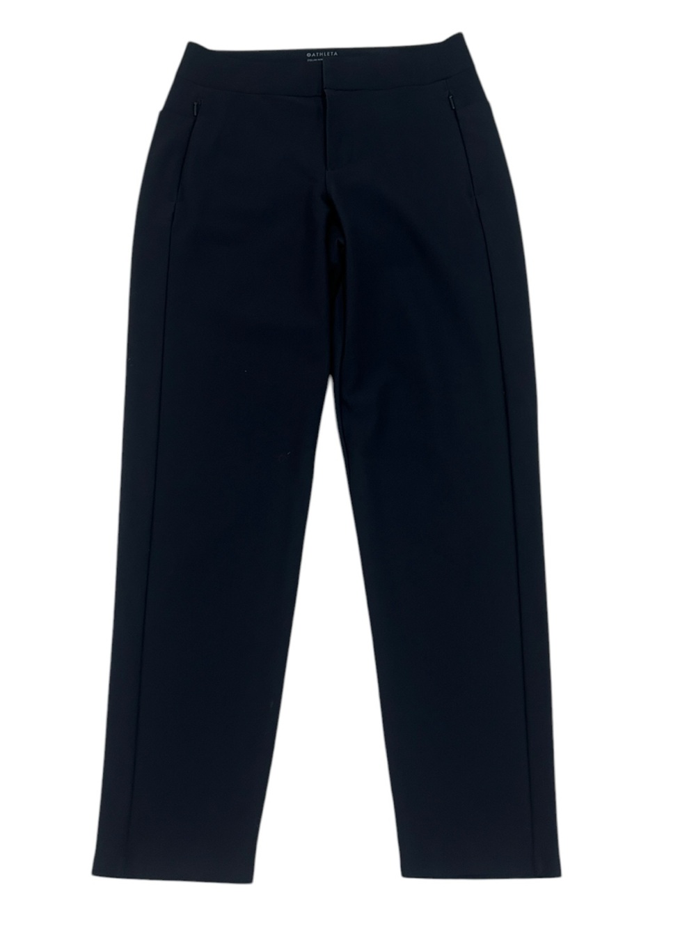 Athleta Stellar skinny Black Performance Stretch trouser Pants zip pockets sz 4